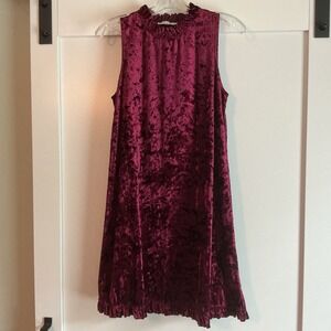 Annalee + Hope Velvet Shift Dress Women's Size Medium Red Vamp Fairy Grunge‎ USA